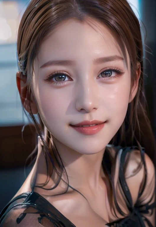 ８ｋ、High resolution、Beautiful Girl of the Wizard、young、white skin,、narrow eyes,high nose,lighting that illuminates the face、clear image、intellectual beauty、skinny、no makeup、The expression you show to your lover,shining hair、single eyelid,、vivid pose、looking at camera、relax on vacation