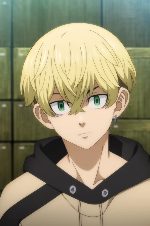 (best quality:1.1), (Masterpiece:1.4), , , Upper body, Depth of field, , realistic, 1boy, Alone, male focus, a pet_Matsuno, blondes hair, green eyes, , Hair between the eyesUniform