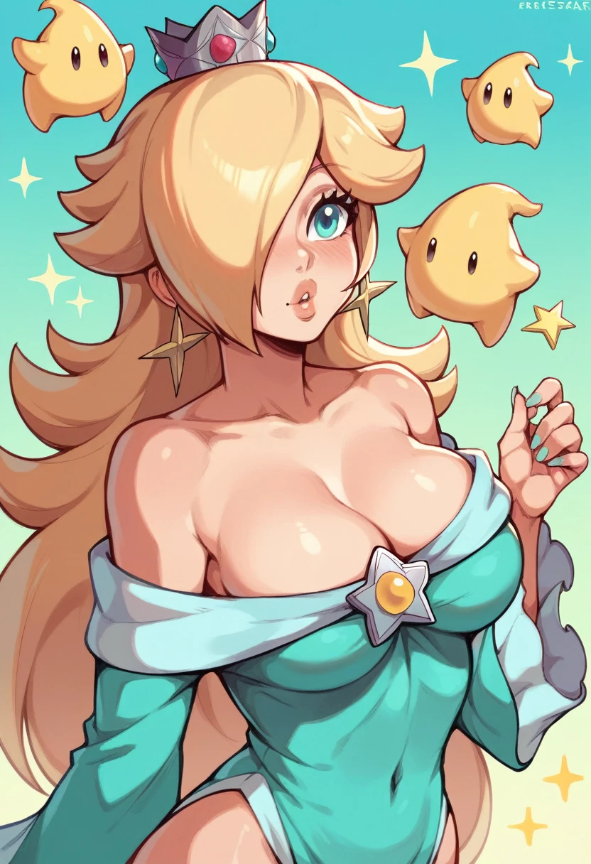 Princess Rosalina as a pornstar, super Mario Bros, Princess Rosalina, pornstar, busty pornstar 