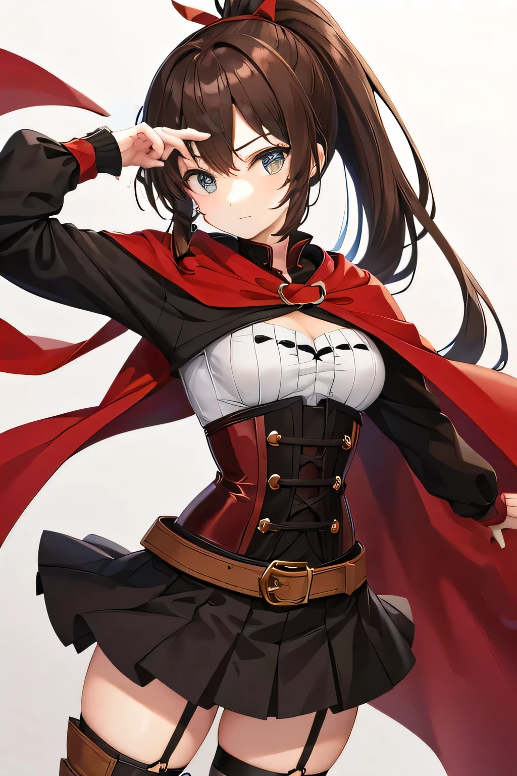 A close up of a woman in a dress and cape - SeaArt AI