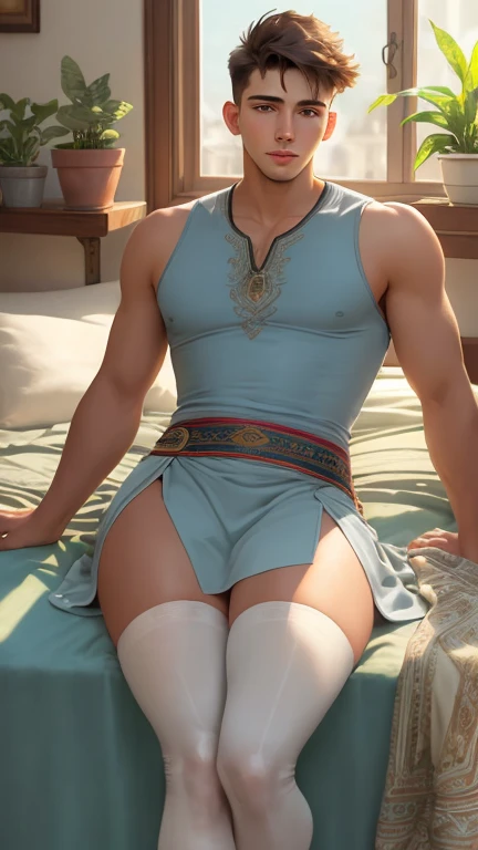 ((work of art)), ((best qualityer)), (detailded), perfect, standing alone, link, comely, Delicious lips, hair blonde, sexly, hot body, hot ass up, in a luxurious bed. Taking penis in the anus