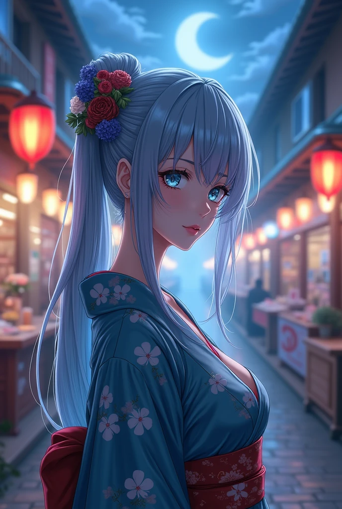 Famous Japanese AV proud figure on display Detailed background Picture quality HD Movie texture Expression Scratching posture Fair skin Blue hair Bangs Pearlescent Wife's seduction Facing the audience