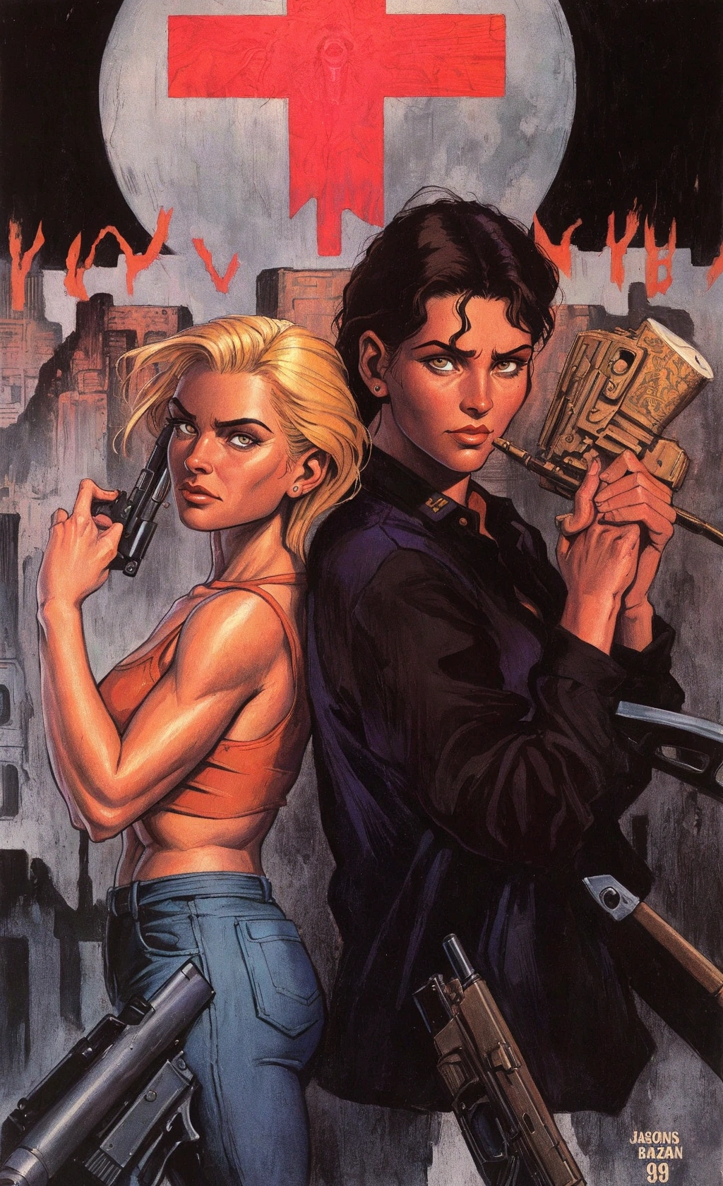 TheOldShadowrunStyles a sex woman and a gun