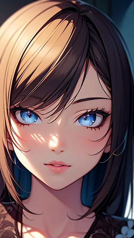 (high quality, 8k, 4K, High Contrast, masterpiece:1.2, 最high quality, Best aesthetics), 1 female, (Realistic skin texture:1.3), (Film Grain:1.3), (Selfie angle, High Angle), Wearing a blazer over her big boobs,  (Chest highlights), One Girl, Beautiful and detailed eyes and face, 最high quality, close, Upper Body,