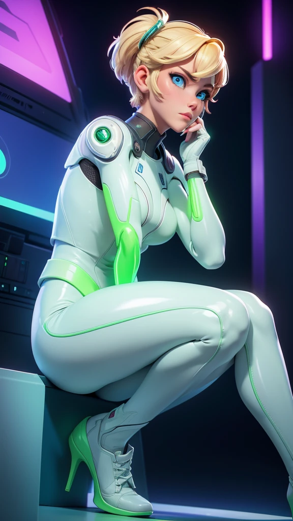 latex, neon genesis evangelion plugsuit, bimbo, curvy, boob window, large thighs, wide hips, small waist