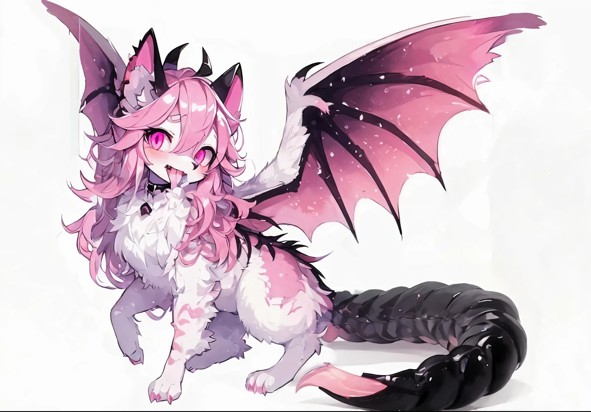 Female Dragon. scorpion element. furryfemale. pink furry. Black armor. poison aura. Compound eyes. anime style.