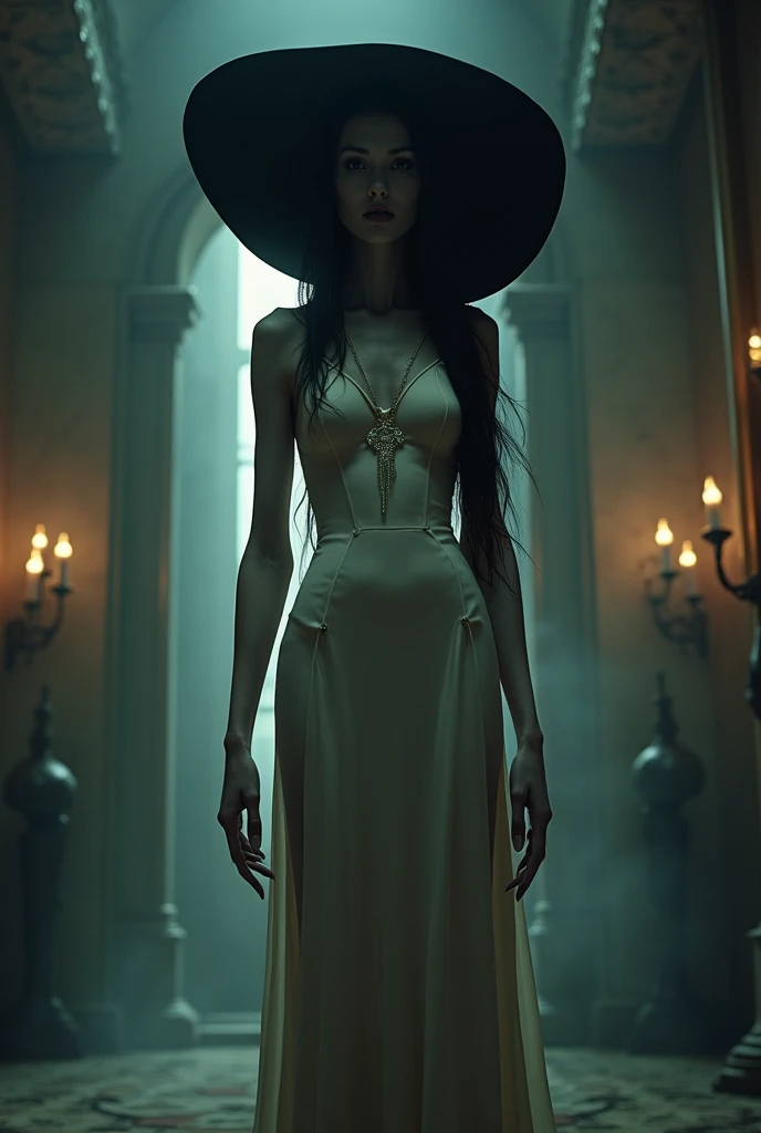 A stunning nude silhouette portrait of Maleficent in the process of transforming into a dragon, she is not quite human, yet not quite a dragon, location is dungeon interior, purple and green light,