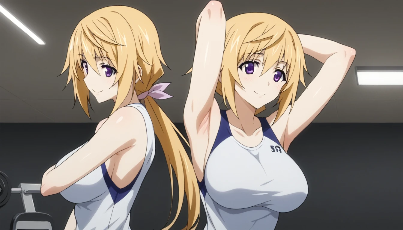 Eri Aase,Eliase, catalyst, Yellow Hair, blue eyes, ponytail, Hair Ribbon, break otonokizaka , pleated skirt, , Short sleeve, skirt, Summer clothes, break looking at viewer, break indoors, classroom, break (masterpiece:1.2), Highest quality, High resolution, unity 8k wallpaper, (figure:0.8), (Beautiful attention to detail:1.6), Highly detailed face, Perfect lighting, Highly detailed CG, (Perfect hands, Perfect Anatomy),Highest quality, masterpiece, High resolution,8k wallpaper,whole bodyイラスト,whole body,one-piece swimsuit,Swimsuit,One piece swimsuit,High leg,背景classroom,Embarrassed face,Watching the audience,blush,smile,Smiling,制服の下にSwimsuit,制服の下にOne piece swimsuit,School swimsuit under uniform,Swimsuit under uniform,swimsuit under clothes,skirtリフト,制服の下にSwimsuitを着込んでいる,制服の下にOne piece swimsuitを着込んでいる,Perfect description,Anime Style,Anime Art,