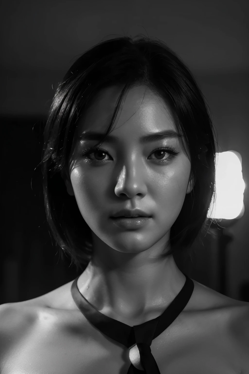 A close up of a woman wearing a neck tie and a shirt - SeaArt AI