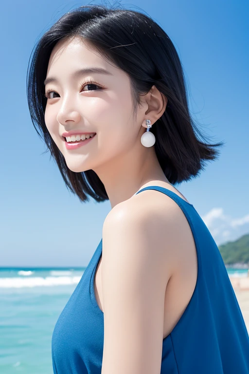 masterpiece, best quality, (Extremely detailed CG unity 8k wallpaper), (best quality), (Best Illustration Award), (The best shadow), Smile，happy，Smile，absurd, Realistic lighting, (abyss), Beautiful and delicate light, Leng Jun，teenager，Light and shadow texture，astigmatism，Background with light clouds