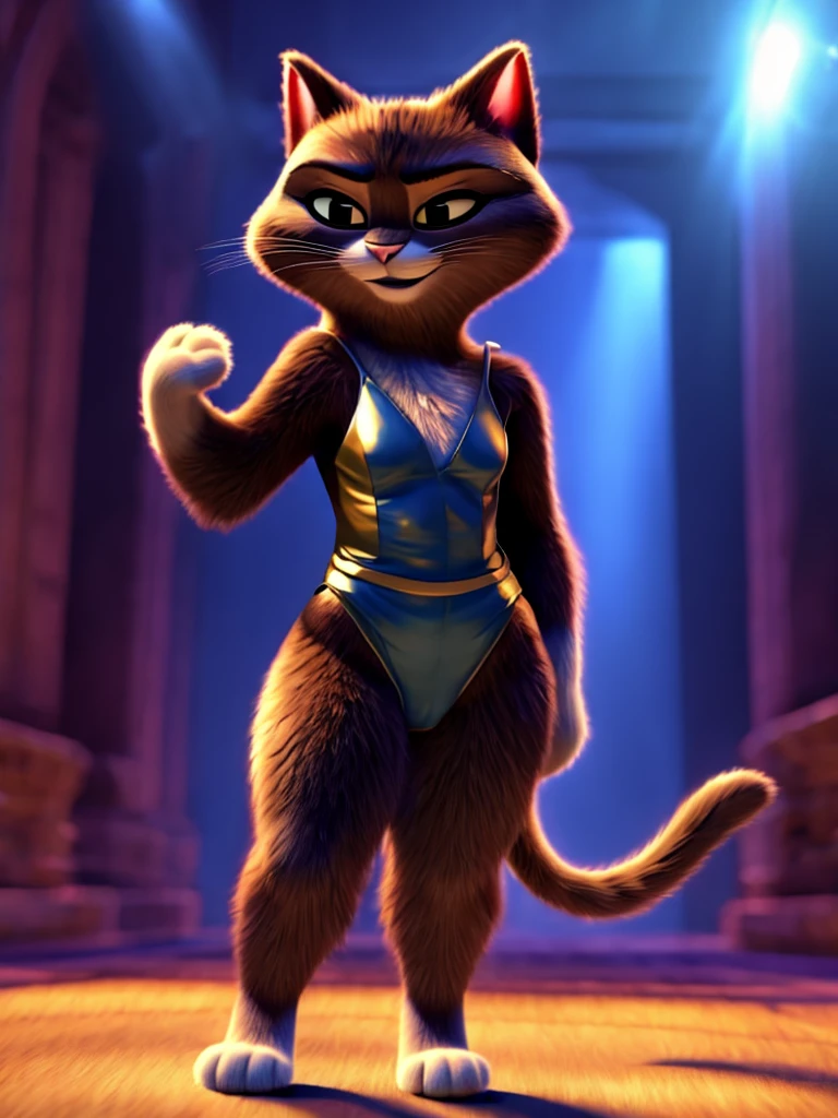 Kitty Softpaws, DreamWorks Animated, Leotard, 3:1 Hip to leg ratio, Bright Lighting