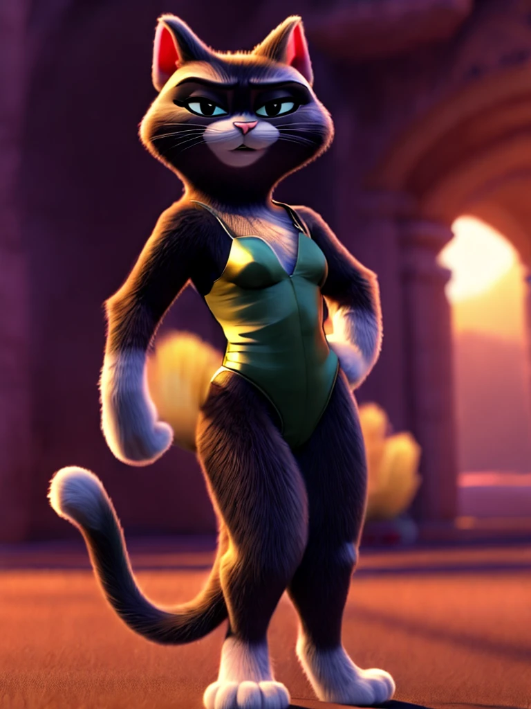 Kitty Softpaws, DreamWorks Animated, Leotard, 3:1 Hip to leg ratio, Bright Lighting