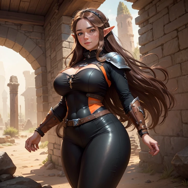 Delpjine from TheElder Scrolls V Skyrim, 1woman, best quality, outdoor, high definition, beautiful,, deep throat, stuck in the wall, no extra limbs, no extra legs, no extra arms and hands