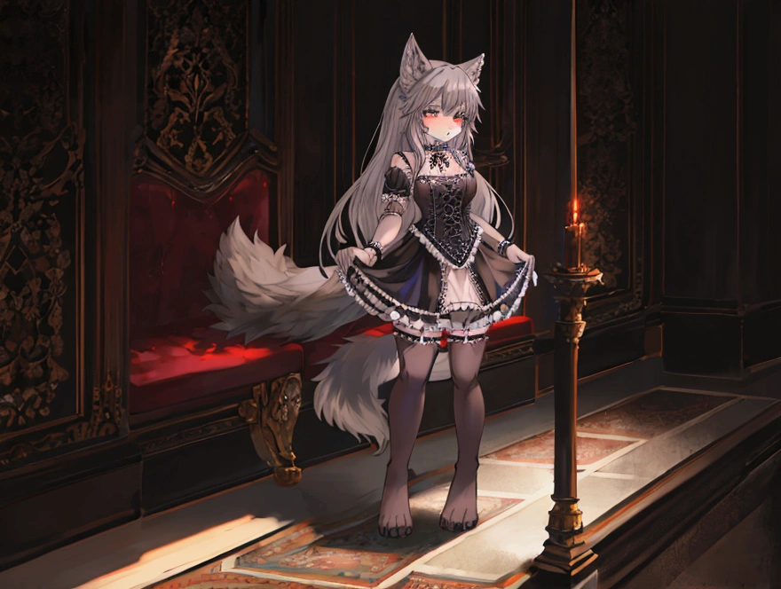 Fox ears,Foxtail,Extreme female body,Red and gold heterochromic pupils,8K,4K,CG,teens girl,Long hair dragged all the way to the ground,half black hair and half white hair,Pick dyeing,Long, dull hair,Little tiger tooth,Extremely cute,leg loops,Seductive eyes,Erotic body,Light fluttering clothes,GameCG,Wallpapers,Playful,Half-black, Semi-white hair color,Handsome,ellegance,,Gothic loli outfit,Thin headbands,Blackened,,nakeness,Evil depravity,Pubic hair shows through,is shy,A teasing smile,Seduction,enchanted,Lift the skirt,see the panties