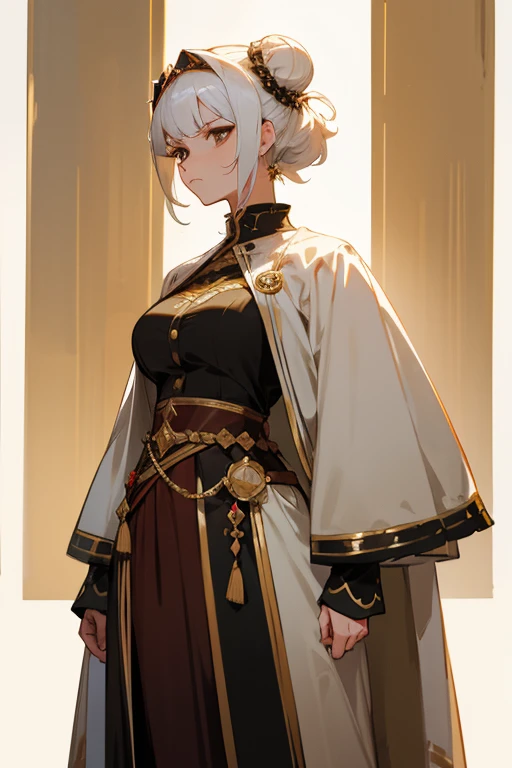 Female body structure Clothes skirt structure details Folds Metal details