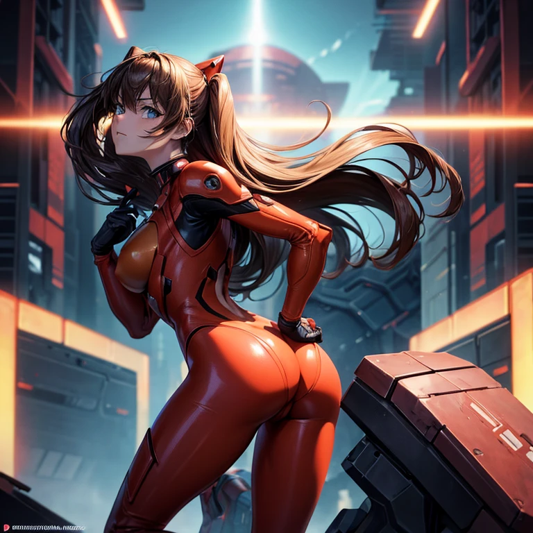 (MagazineCover:1.0) ulzzang-6500、(realisitic:1.3) (original:1.2) 、masterpiece、top-quality、beautiful clean face、full bodyesbian、((robot girl、mechs)) broken armor、Mechanical halo、Mechanical arm、white hair、length hair、ceramic body、thighs gap、tiny chest、cyber background、extreme detailed city、EVA 02、Soryu Asuka Langley、asuka、(red leotard、Red latex、red high heel pumps)(Translucent body、reflection skin)、8K、top-quality、ultra-detailliert、(hyper realisitic:1.4)