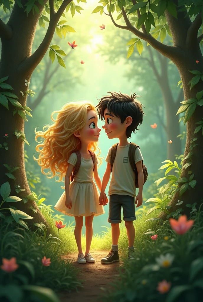 A boy carrying a girl