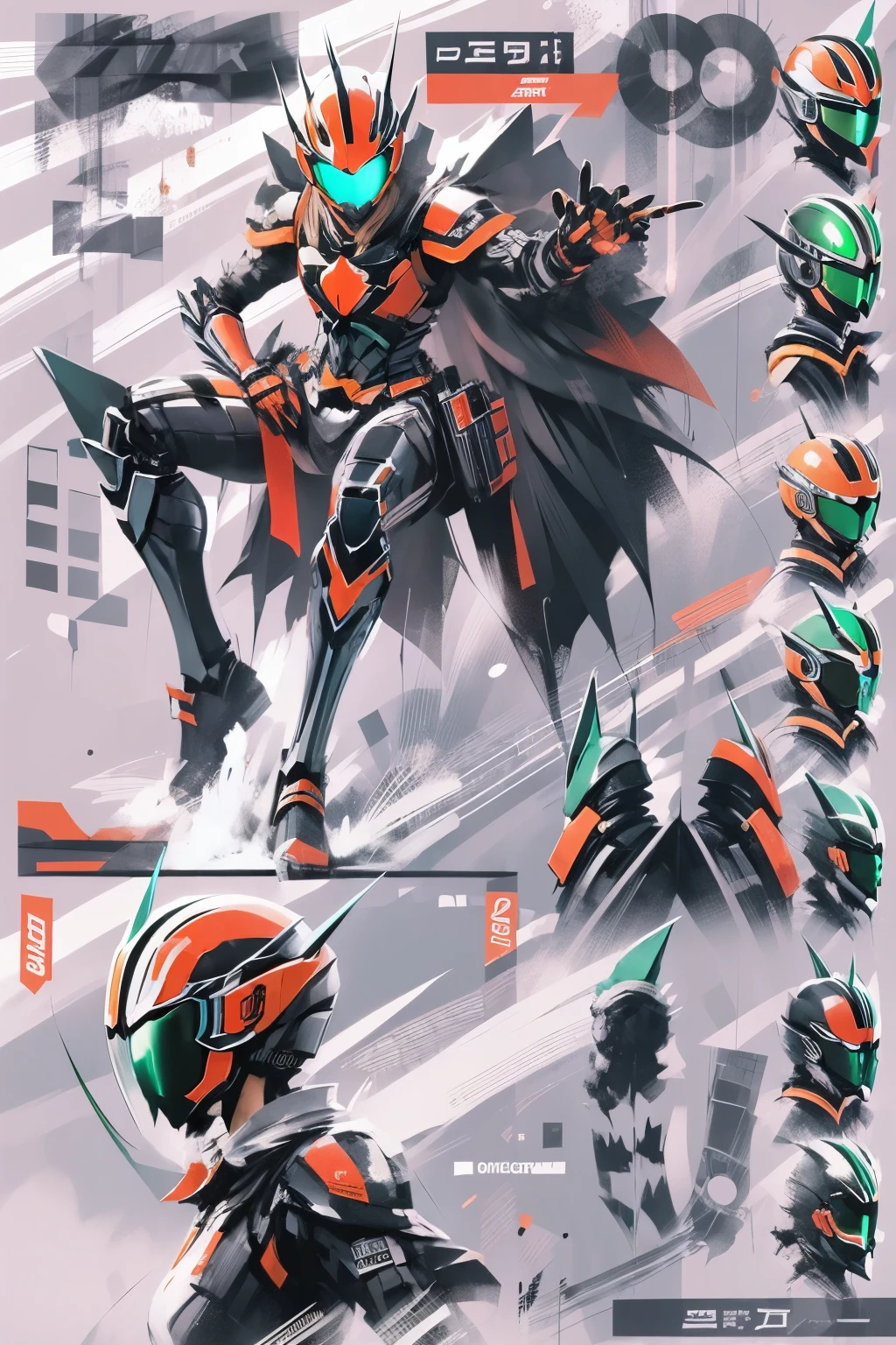 (masterpiece, best quality:1.2),Kamen_Rider，1 girl,armor,strength_armor,Gloves,cape,
