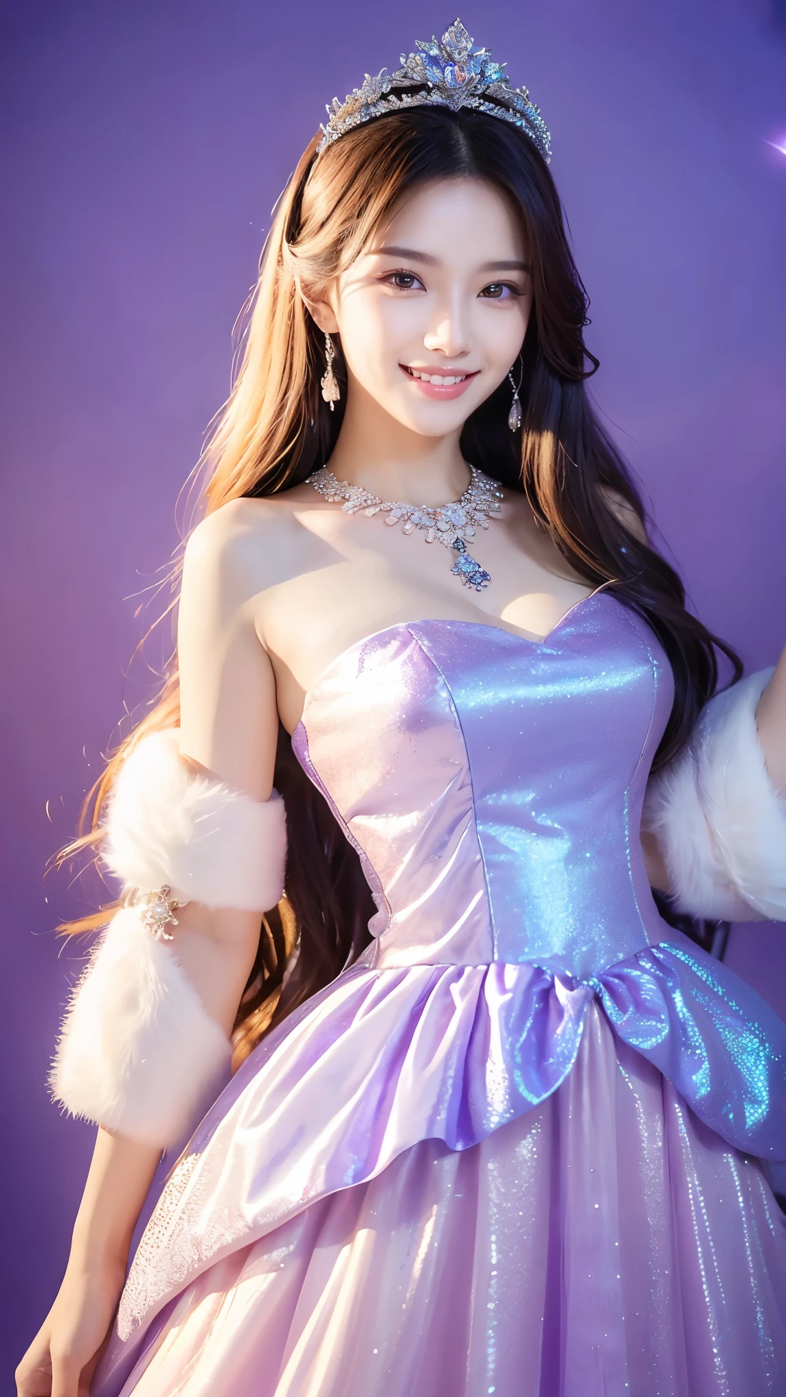 masterpiece, Highest quality, night, performer, Beautiful purple sunset on the beach
, photograph, Genuine, Huge_file size, girl, Long Hair, Gradient Hair, Wavy Hair, Displaying the viewer, A light smile, Medium chest, wedding_dress, mini skirt, White knee socks, Earrings, jewelry, meanwhile, Fingerless_Mitt, Spread your legs, Lie in ,