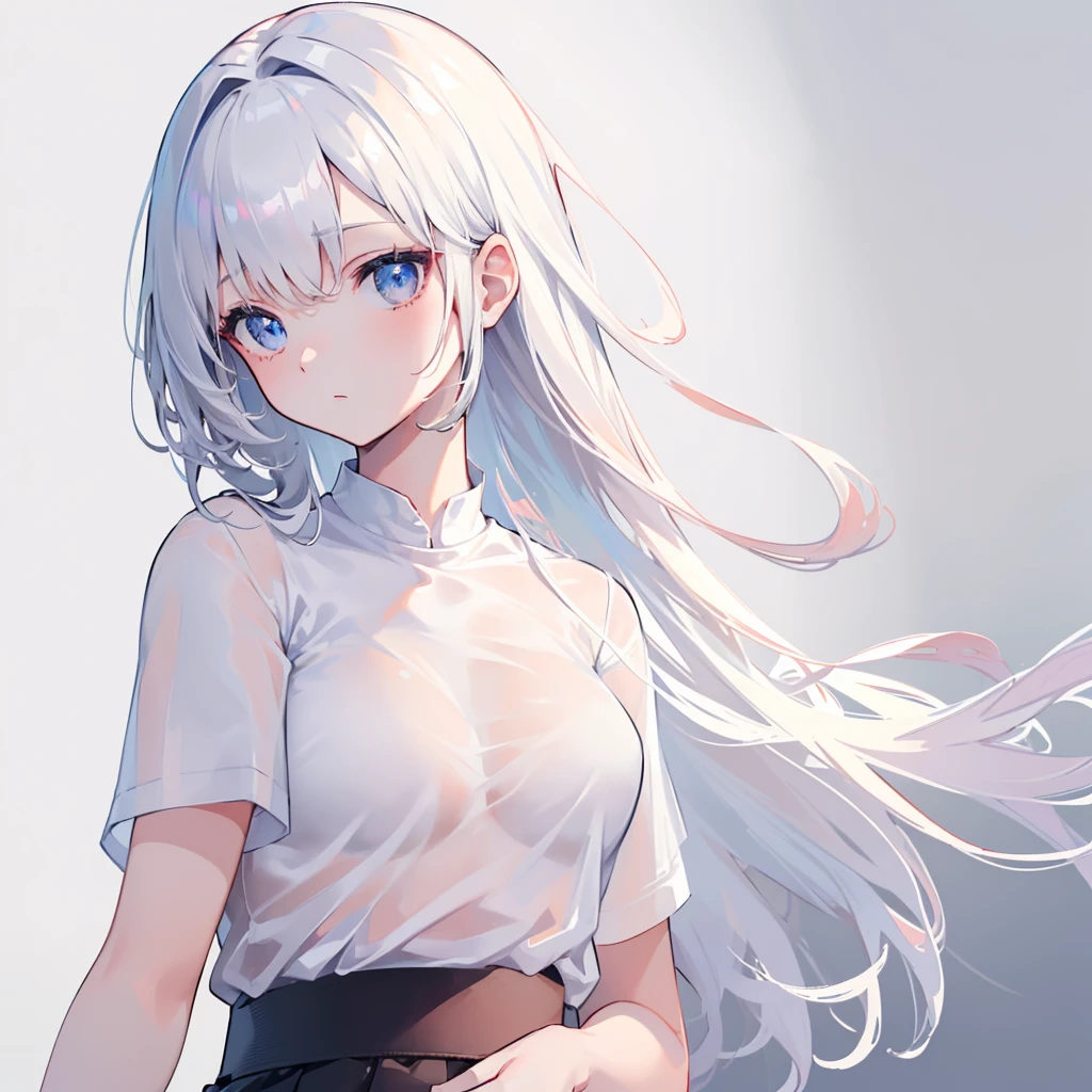 masterpiece, Highest quality, High resolution, Very detailed,(((IA wearing a white T-shirt))), (((I&#39;m not wearing a skirt。))), (((smile))), Outdoor, Black underwear, Low - Angle