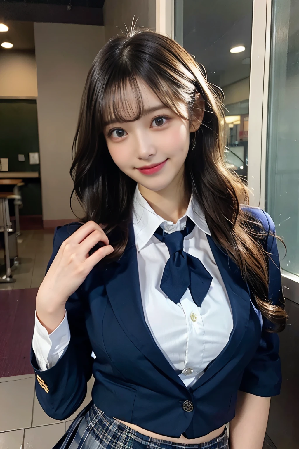 Small cleavage、high school uniform、high school girl