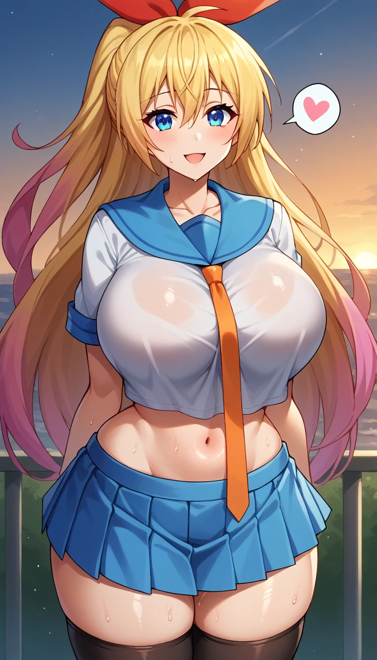 8k, best quality, masterpiece, clear, professional lighting, beautiful face, ultra high res, beautiful school girl, blond_hair twin_tail,see through white school sport uniform,((see through)), more prism, vibrant color,(((Nipples visible))) ,Nipples, shirt,minimum skirt,school sport shirts, white t-shirts,sport uniform