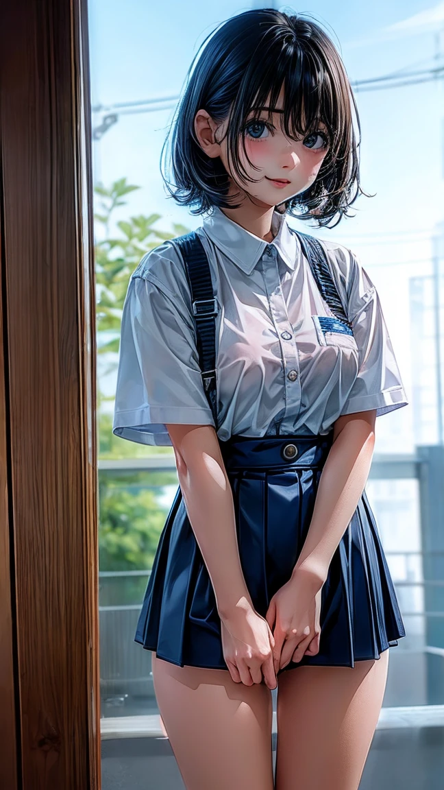 best quality,masterpiece,1girl,solo,(((NSFW))),(((9years old))),japanese girl,an extremely cute and beautiful girl,highly detailed beautiful face and eyes,petit,cute face,lovely face,baby face,shy smile,show teeth,black hair,medium short hair,Hairless pussy,flat chest,skinny,slender,(((wearing a wet transparent white Short shirt and grey mini skirt))),(((standing in a School yard))),she is looking at the viewer,hands lift up dress,(upskirt above the waist:1.1),(no panties:1.1),(legs spread wide:1.1),(no bra:1.1)