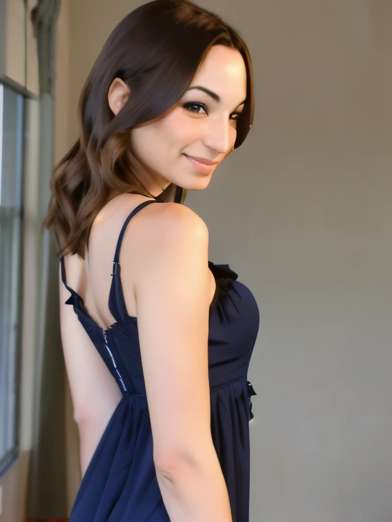 amrbray, a woman in a sundress smiling at the camera