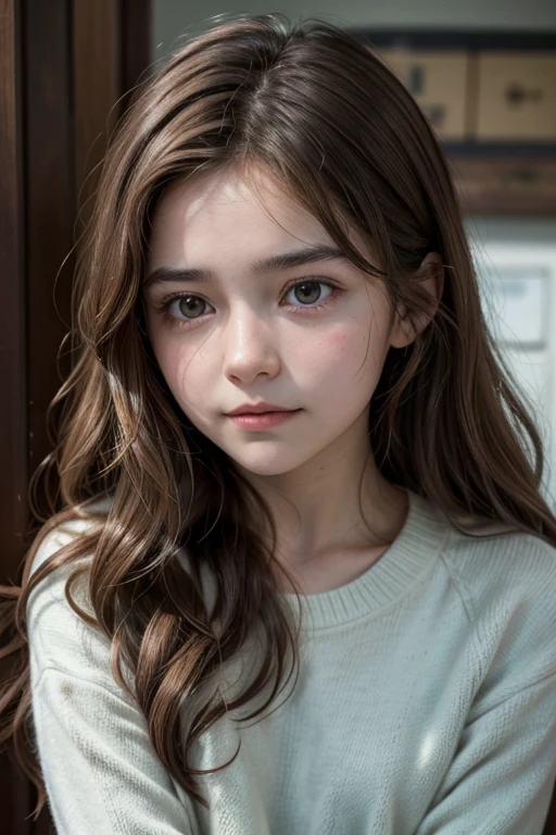 (Twelve-year-old girl:1.3),(long hair flowing+:1.3),(Smooth skin+:1.3),Multiple lighting,Intricate picture details,Ultra HD 8K,Optimum fineness --auto