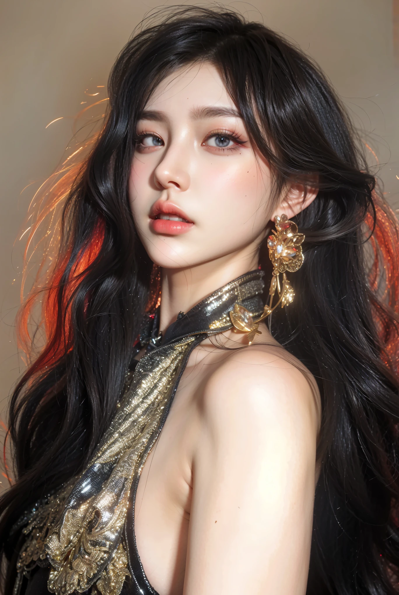 (((masterpiece+best quality+high resolution+ultra-detailed))), boa hancock, long silky black hair, high nose, sharp eyes, noble and inviolable temperament, (([female]: 1.2 + [beauty]: 1.2 + black long hair: 1.2)), dark and deep background, bright eyes, dynamic angle and posture.
