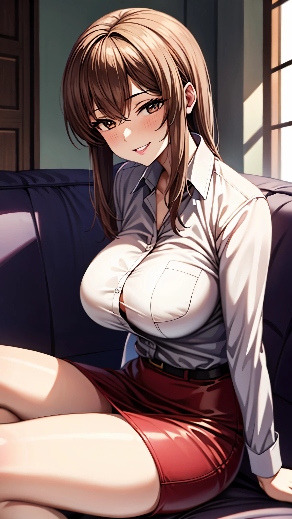 seductive anime girl, [ 4 k digital art ]!!,ultra realistic picture, overdetailed art, 8k high quality detailed art,tanned plump gyaru,(tareme,thick lips:1.2),dress shirt,cardigan,school uniform,sidetail,long pleated skirt,brown loafers,brown wavy hair,(tanned skin:1.3),dark skin,sweaty,close up, lying and spreading legs,in classroom,(aroused and suffering),saliva,from above,(face focus)