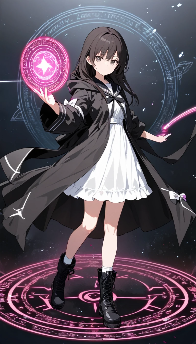 ,(masterpiece,Highest Quality),Light Purple Hoodie,plaid skirts,A dark-haired,nigh sky,nighttime scene