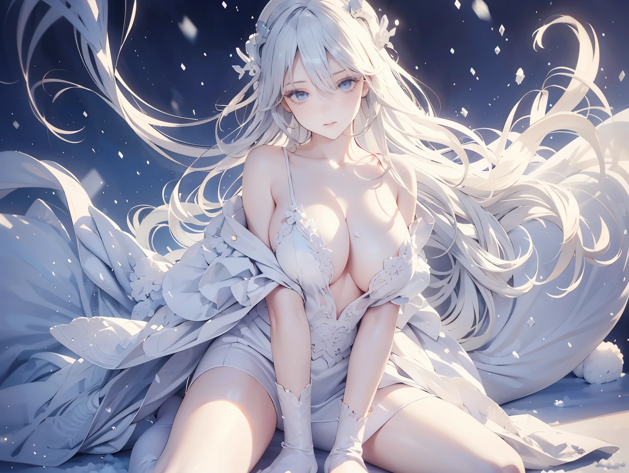 Best Quality, masutepiece, 1boy, White tiger ears, ((((Fluffy)))), Grey Food Up, Cape, ((Winter clothes)), White hair, Long hair, Hair over one eye, Blue eyes, deadpan,)Nipple see-through、huge-breasted、large full breasts、there is a bulge in the chest、full body Esbian、Shyness、Insertion of ecstatic vaginal objects、will be inserted into the 、SEX MACHINE、Nipple transparent , ride horse , Solo Boy、Girl lying on her back at an angle from below, Spread legs, Spread , Naked, large full breasts、Nipple see-through, Fingering, , Olgam Cute Face, Blushing,