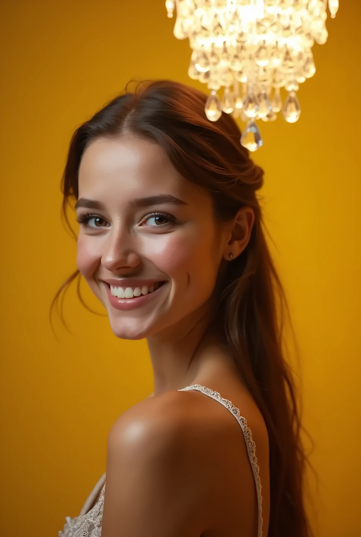 a close-up image of a asian american woman, 25 years old, super happy, big smile, wide eyes, realistic skin, super defined and contoured lip contour, tanned Skin, beautiful face, no makeup, no eyeliner, no eyelashes, (eyelashes not be visible), (should not be visible), voluminous lips, looking at the camera, super defined and detailed eyebrows, extremely symmetrical face, Hair tied back, extremely fine details, Ultra defined realism, ultra HD 8K resolution, extremely realistic and detailed skin, no visible shadows, defined eyebrows, substance painter render, (Hair cannot be in front of the face), 8k, best quality, masterpiece, realistic, ultra detail, photo realistic, hyper realistic, smoother lighting, increase cinematic lighting quality, realistic lighting, backlighting, brightening light, Increase quality, best quality real texture skin, close-up, slender, mystical background