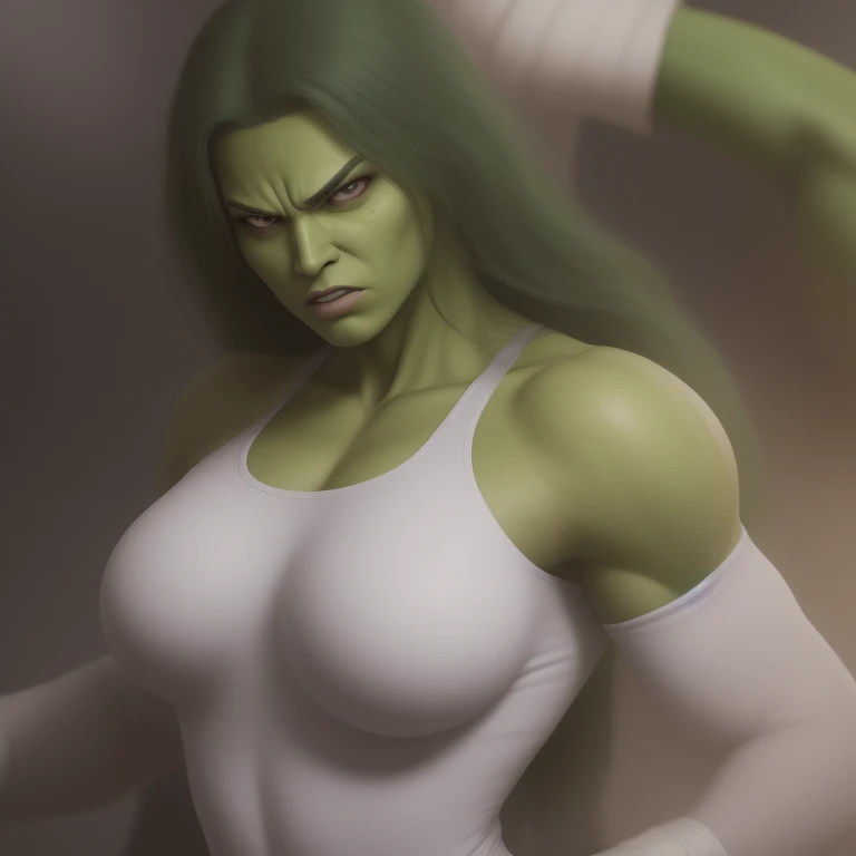 ((cuerpo verde totalmente desnuda)), She-Hulk, aka Jennifer Walters, Beautiful Character, tetas suaves perfectas,  vagina depilada perfecta, hermoso rostro y ojos llamativos, She is an endearing figure in the Marvel universe..