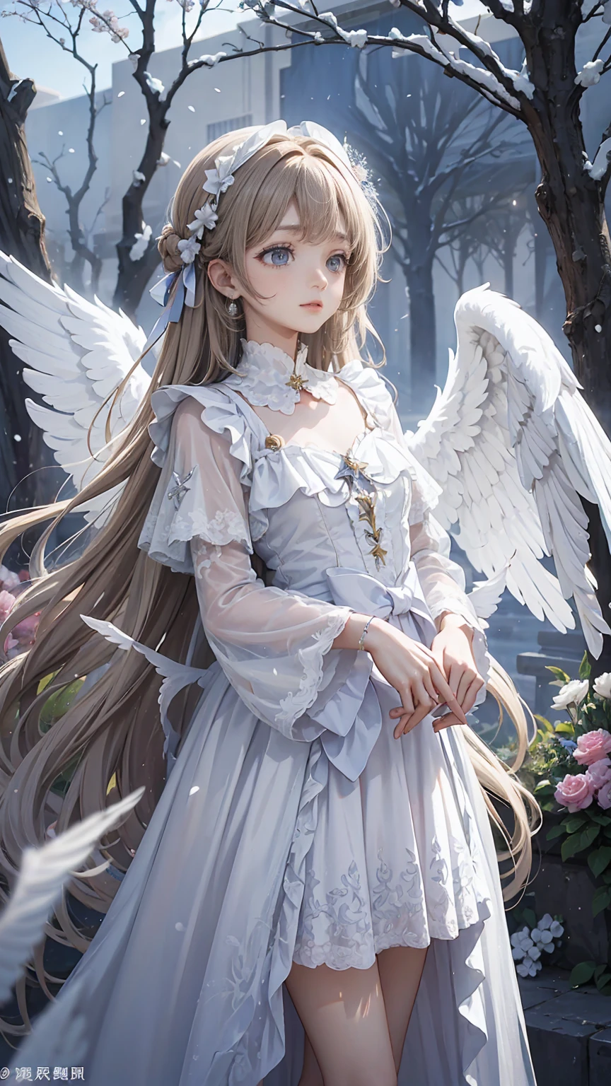 And the white drops fall from the sky、Angel Wings、Angel Halo、Mysterious
