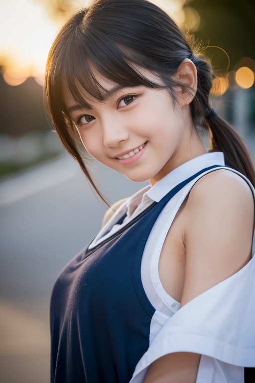cute, アイドルのようにcute16歳少女、Smiling Kindly、、chool extracurricular activities、Campsite at night、Height: 150cm、Small breasts、Cleavage、Nipples are visible、whole body、whole body像、RAW Photos、Genuine、Real、Realスティック、Raw photo、High resolution、Life、No copyright notice