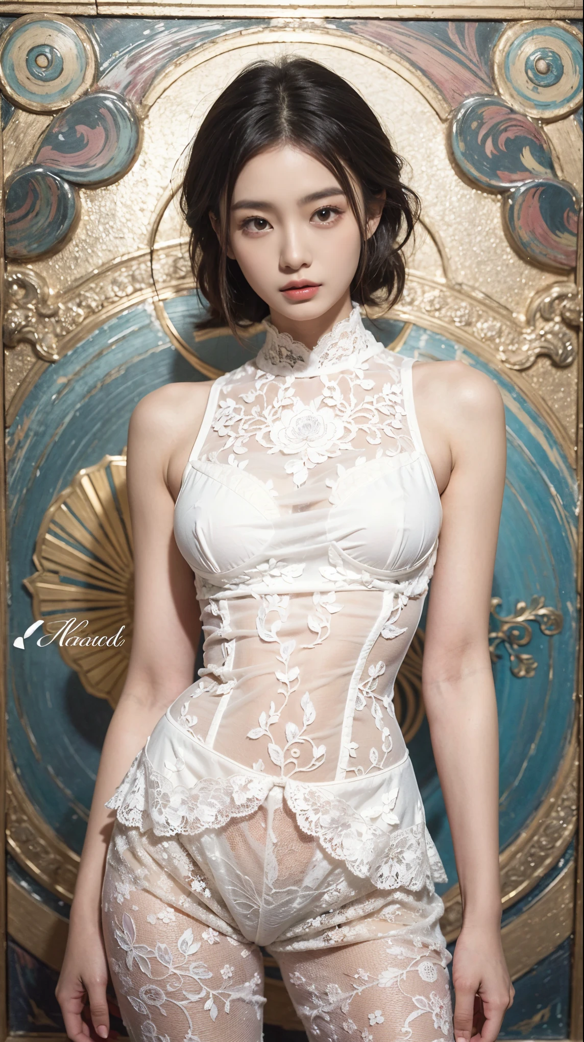 Actress in white lingerie poses on beach bench, Translucent body, Smooth translucent white skin, beautiful female bodies, Wearing sexy lingerie, smooth white tight clothes suit, pale milky white porcelain skin, White body, intricate body, thin bodysuit, Ethereal beauty, full-body xianxia, fluffy body, gorgeous chinese models, White lace, Sexy girl, Sexy body