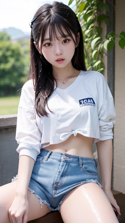 Best Quality, masterpiece, Ultra-high resolution, Original photo, (Genuine:1.4), 1 girl, Detailed face, Cowboy Shooting, exist (Blue collar、White tight shirt, Tight, high-cut blue sports shorts,White and transparent),exist学校厕所里，躺exist充满水的浴缸里，躺exist充满水的浴缸里，Spread your legs，Spread your legs，Violent behavior，Violent behavior，Large Breasts, Protruding, Protruding,Protruding,Open clothes,,All my clothes are wet, All my clothes are wet, Wet clothes sticking to my body, Wet clothes sticking to my body, (Yao Liu:1.2), Please tie your hair up，Please tie your hair up, No braids，No braids，Don&#39;Braiding hair，Don&#39;Braiding hair，Bokeh, beautiful lightexistg, model posexistg, Perfect body，Beautiful Face，beautiful girl，When you lift it up you can see your underwear，Spread your legs，Sticky liquid running down the inside of the leg，The front of my pants is wet，Transparent underwear，The small seam at the bottom is recessed，Water is leaking from the cracks，Wet underwear，Above the waist，Exposure,Sex education with legs spread and cervix exposed,Leg spread,She opens her pussy and shows it off