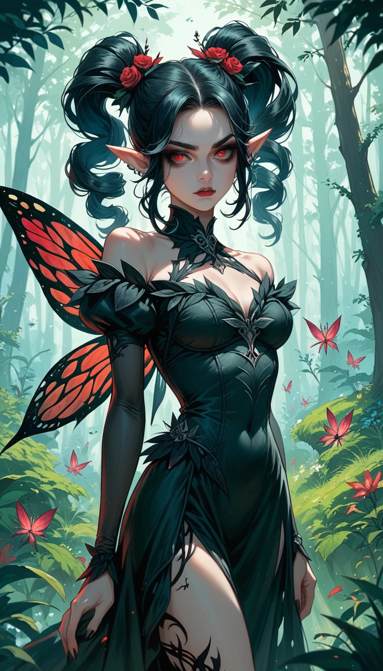 punk bad girl, (masterpiece, best_quality, ultra-detailed:1.3), epic, illustration, welcoming, Lacebark Pine tree succubus, see-through gossamer, slim, horny <lora:EnvyCuteMix04:1>