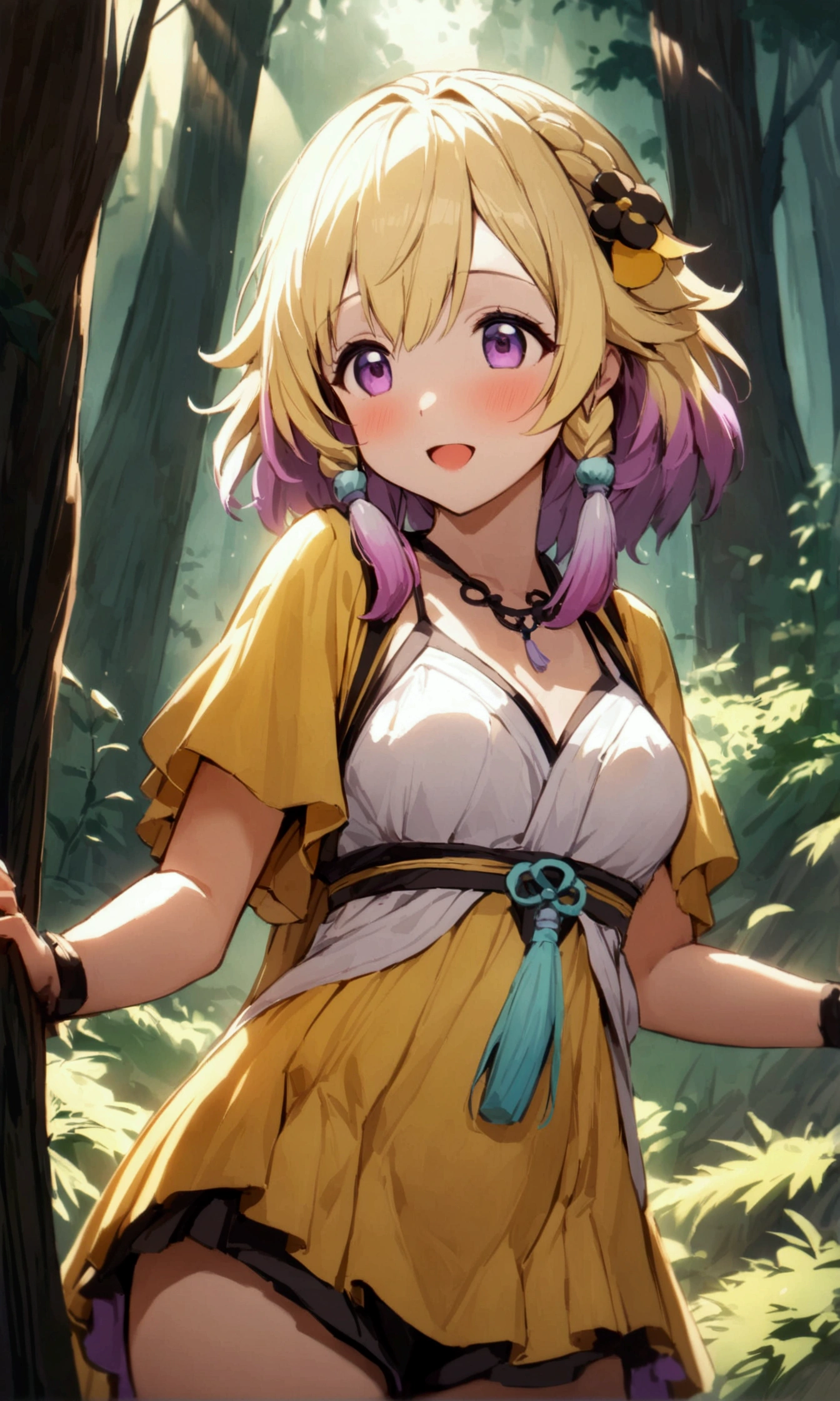 <lora:traptrixpudica:0.8>traptrixpudica,white short skirt,navel,evil smile,standing,solo, 1girl,forest background, full body,masterpiece,solo,beautiful detailed eyes,finely detail,detailed face,vivid color,5 fingers,finely detailed,hyper detailed,detailed hand,8k,finely detailed beautiful eyes,high resolution illustration,best quality,