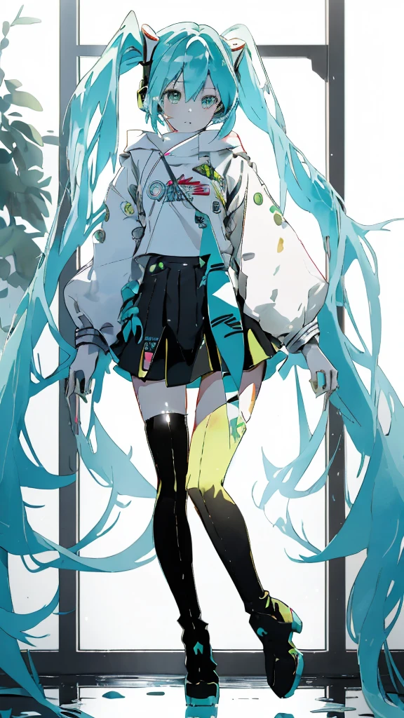 ((full body)),masterpiececolorful,The best quality in the best condition,Alone,One Girl,boots,Green Eyes,High resolution,View your audience,Stand on your own two feet, racing miku ，Hatsune Miku, Portrait of Hatsune Miku, Hatsune Miku Short Hair, Vocaloid, Hatsune Miku portrait, Mikudayo, 青緑色の髪のanime, Hatsune Miku Cosplay, Hatsune Miku's Face, animeスタイル4 K, anime, 魅力的なanime，midjourney，Colorful portraits