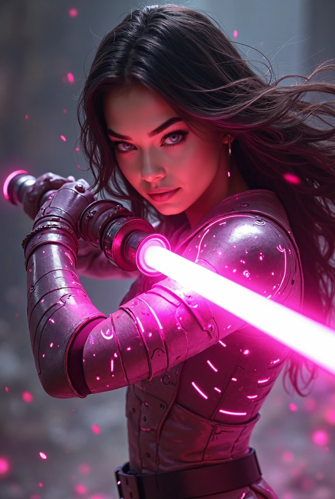 super SENTAI, Power Ranger, a powerful thunder ranger with a beautiful face, small breasts, wearing a tight suit, with yellow hair, wielding alien weapons, against a dramatic thunder backdrop, ultra-detailed, 8k, highly realistic, cinematic lighting, dramatic colors, anime girl wearing pink wet clothes, realistic shadows, detailed skin, very small breasts, black hair, hair ribbon, very detailed, 8k highly detailed face, perfect face shape, perfect lips, perfect nose, correct beautiful eyes, watching viewer, masterpiece, best quality, single girl, no bra, no panties, solo
