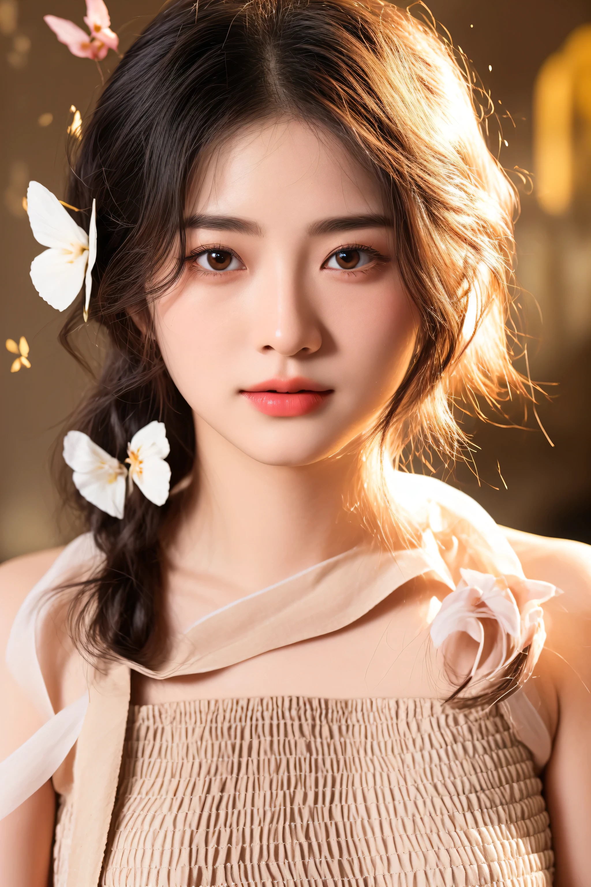 there is a woman that is posing for a picture with butterflies, chinese girl, gorgeous chinese model, captured on canon eos r 6, photo taken with nikon d 7 5 0, photo taken with nikon d750, young asian girl, beautiful asian girl, photoshot, inspired by Huang Ji, asian girl, dang my linh, traditional chinese