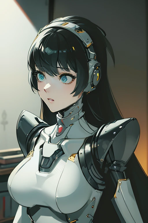 (masterpiece),(Highest quality),(Super detailed),(Best illustrations),(Best Shadow),(Absurd),(Detailed Background),(so beautiful), 16K, 8K, 4K,(Best Shadow),robotization,woman ,big bust,Robot Joint ,Metal skin,Black robot Suit,long hair,a black robot suit that covers the whole body,robot hand,cyber bodysuit,mecha head,(Detailed hands and fingers:1.2),Ball joint robot body,doll joint,beautiful face,beautiful robot girl,robotic eye,robotic hands,(no more human skin),android girl,cyborg girl,F cup, sexy body,(machine made joints:1.2),(machanical limbs:1.1),(blood vessels connected to tubes),(mechanical vertebra attaching to back),(mechanical cervial attaching to neck),aegis(persona3),pussy,no messy picture style