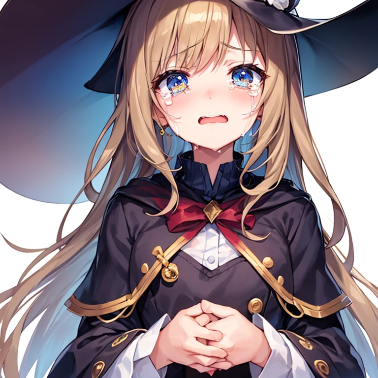 Masterpiece、High Quality、Marisa Kirisame、Blonde、Witch Hat、Yellow Eyes、blush、Open your mouth、White background