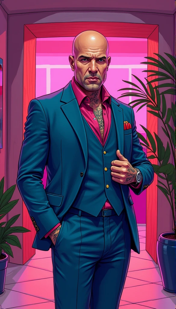 create man mafian with smokin and glass in street retrowave style --auto --s2