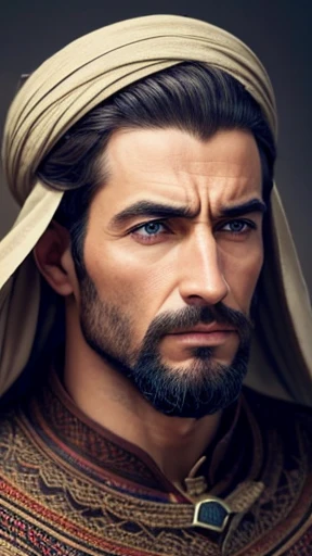 Happy 8k ultra-realistic 45-year-old incredibly handsome brutal men as sheikh, with bright eyes, looking in front of camera, hd portrait, photorealistic