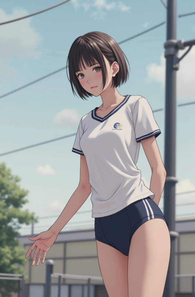 (absurdres), (intricate details), (extremely detailed), (looking at viewer), (masterpiece:1.2),(best quality:1.2),
(girl), (shiny skin:1.2), cinematic, (upper body), medium breasts, outdoors, town, natural wavy, very long hair,
bang, (black_theme), curious face, black hair, day with sunlight,
(knit with skirt), standing,
short_sleeves, thighhighs,
belt, 1 female solo, /(volleyball uniform/), /(dark brown hair/) bangs, cheek light smile, (Masterpiece Top Quality: 1.2) delicate illustration super detailed, big tits BREAK/(volleyball court indoor/), shiny blond hair, blue eyes, hair bun, white color, short bob, nude, fully naked, female genitals to be exposed, nude, showing cunt