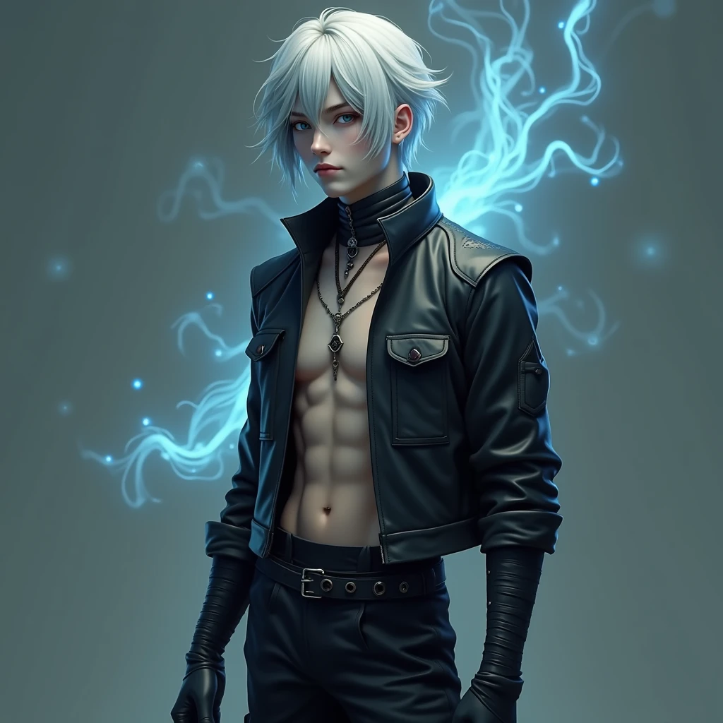 cara de anime com um torso sem camisa segurando uma chama azul, Otaku Gangasta, Gatilho Estilo de Arte de Anime, Coringa como Naruto, 2 d estilo anime, Arte digital de Danganronpa, 2 d arte, Arte 2D, arte chave do anime, 2 d anime, cara bonito na arte demon slayer, fanart de alta qualidade, Hajime Yatatate, handsome japanese demon boy, (master part), (best quality), (ultra detalhado), (caminhante), Nudez na parte superior do corpo, Noite, olhar sexy, Handsome, Ansioso para assistir, Corar, Tsundere Destaques